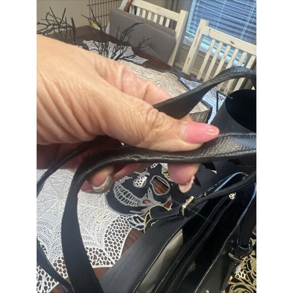 Michael Kors Leather Suede Black Jet Set Travel Tote Handbag Classic Purse - Picture 11 of 16